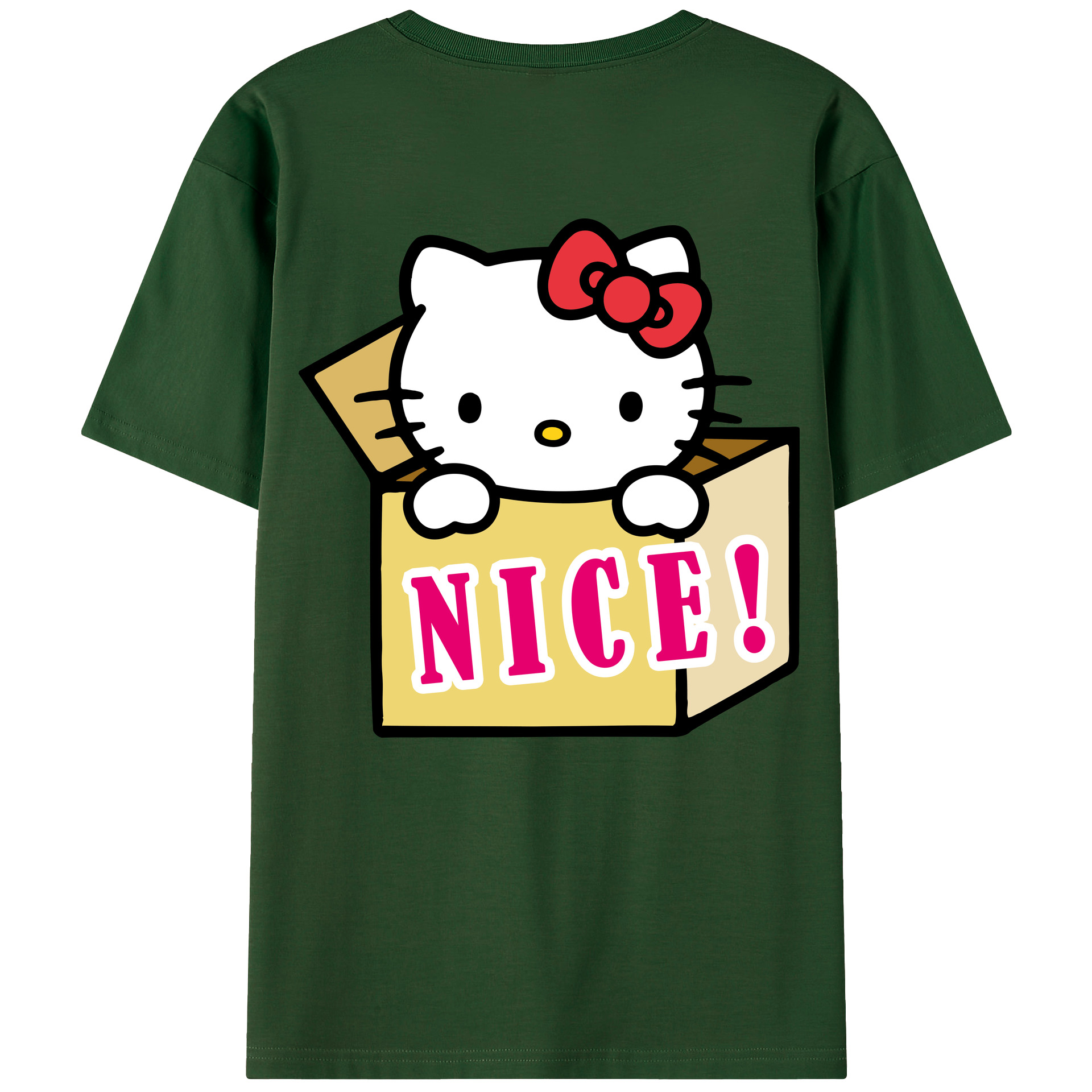 （画像用） Hello Kitty ハローキティ 綿100％半袖Tシャツ（背面プリント）